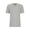 Hugo Boss Mercerised-cotton T-shirt In A Regular Fit In Silver