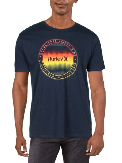 Hurley Wavelength Mens Crewneck Short Sleeve Graphic T-shirt In Blue