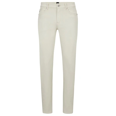 Hugo Boss Slim-fit Jeans In Super-soft Italian Denim In White