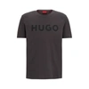 Hugo Boss Cotton-jersey Regular-fit T-shirt With Contrast Logo In Grey