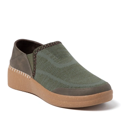 Dearfoams Lee Twin Gore Knit Slip-on Sneaker In Green