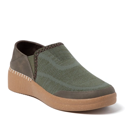 Dearfoams Lee Twin Gore Knit Slip-on Sneaker In Olive