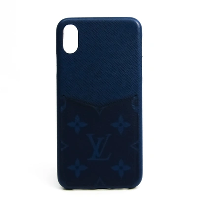 Pre-owned Louis Vuitton Etui Iphone Leather Wallet () In Blue