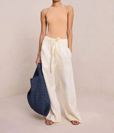 A.l.c Naomi Linen Wide Pant In Natural In White