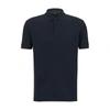 Hugo Boss Cotton-piqu Polo Shirt With Tonal Logo In Dark Blue