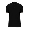 Hugo Boss Collarless Slim-fit Polo Shirt In Cotton Piqu In Black