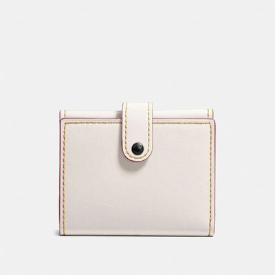 Coach Small Trifold Wallet In Chalk/brass