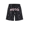 HUGO SWIM SHORTS WITH LOGO AND PAISLEY PRINT