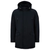Hugo Boss Down-filled Hooded Jacket With Logo Patch In Blue