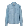 HUGO BOSS REGULAR-FIT BLOUSE WITH DENIM-EFFECT PRINT