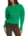 Ulla Johnson Emira Fuzzy Angora-blend Knit Sweater In Green