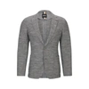 Hugo Boss Micro-pattern Slim-fit Jacket In A Cotton Blend In Silver