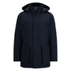 Hugo Boss Relaxed-fit Parka In Water-repellent Ottoman Fabric In Blue