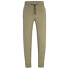 Hugo Boss Regular-fit Tracksuit Bottoms In Virgin Wool In Light Green