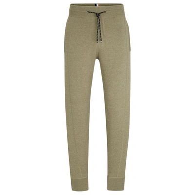 Hugo Boss Regular-fit Tracksuit Bottoms In Virgin Wool In Green