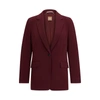 Hugo Boss Regular-fit Jacket In Japanese Crepe With Natural Stretch In Dark Red