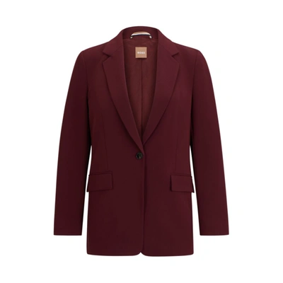 Hugo Boss Regular-fit Jacket In Japanese Crepe With Natural Stretch In Light Red