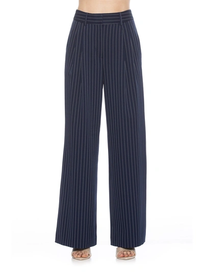 Alexia Admor Elodie Pinstripe Pants In Navy Stripe