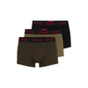 Hugo Boss Triple-pack Of Stretch-cotton Trunks With Logo Waistbands In Light Green