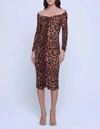 L Agence Marise Leopard Print Bodycon Dress In Multi