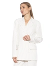 Alexia Admor Indigo Oversize Pinstripe Double Breasted Blazer In Multi