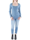 JESSICA SIMPSON WOMENS SWEETHEART NECKLINE RIBBED PULLOVER SWEATER
