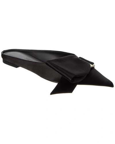 Ferragamo Emii T Satin Flat In Black