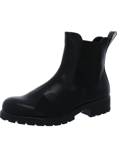 Ecco Modtray Womens Leather Lugged Sole Chelsea Boots In Black