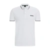 Hugo Boss Polo Shirt With Contrast Logos In White
