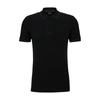 Hugo Boss Cotton-piqu Slim-fit Polo Shirt With Logo Details In Dark Grey