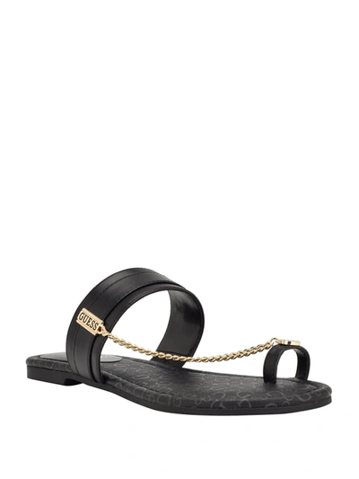 Guess Factory Locks Chain Sandals In Black