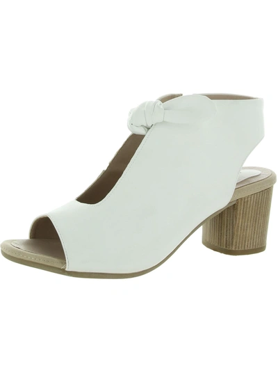 Good Choice Kimora Womens Faux Leather Bow Peep-toe Heels In White