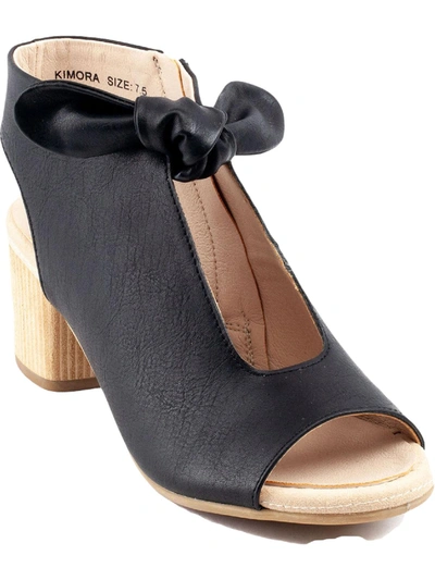 Good Choice Kimora Womens Faux Leather Bow Peep-toe Heels In Black