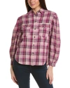 ISABEL MARANT ETOILE CHECKED LINEN-BLEND BLOUSE