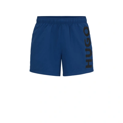 Hugo Boss Swim Shorts With Logo Print In Blue