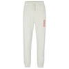 Hugo Boss Cotton-terry Tracksuit Bottoms With Vertical Logo In Green