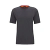 Hugo Boss Relaxed-fit T-shirt In Cotton Jersey With Detailed Collarband In Grey