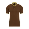 Hugo Boss Mercerized-cotton Polo Shirt With Contrast Tipping In Light Green