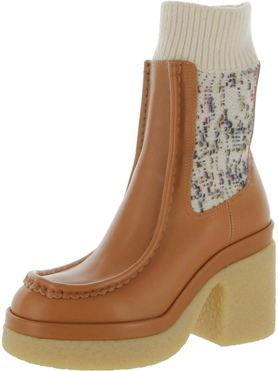 Chloé Jamie Womens Leather Ankle Booties In Multi