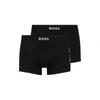 Hugo Boss Two-pack Of Stretch-cotton Trunks With Logo Waistbands In Patterned