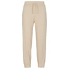 Hugo Boss Mens Boss Logo-embroidery Relaxed-fit Recycled-polyester Blend Stretch-borg Jogging Bottoms In Beige