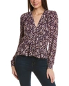 ISABEL MARANT ETOILE EDDY SILK-TRIM BLOUSE