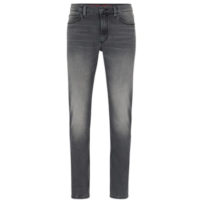 Hugo Extra-slim-fit Jeans In Silver-wash Stretch Denim