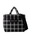 MARNI EW NYLON PRINT TOTE BAG - MARNI - LEATHER - BLACK