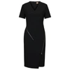 Hugo Boss V-neck Zip-detail Dress In Black