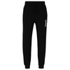 Hugo Boss Cotton-terry Tracksuit Bottoms With Vertical Logo In Black