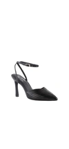 SEYCHELLES ON TO THE NEXT HEELS IN BLACK LEATHER