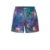 Hugo Boss Floral-print Swim Shorts With Logo Detail In Blue