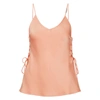 Hugo Boss Strappy Camisole In Satin With Side Laces In Orange