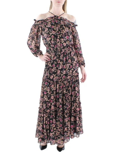 1.state Womens Floral Smocked Midi Dress In Multi